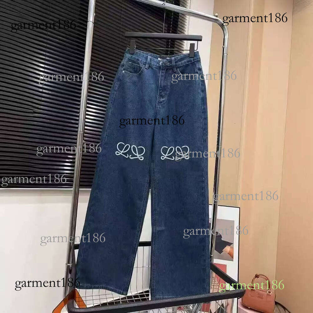 Men's Jeans Classic Logo Printed Black Straight Leg Early autumn new niche design fashion brand logo wide leg casual loose straight leg denim pan
