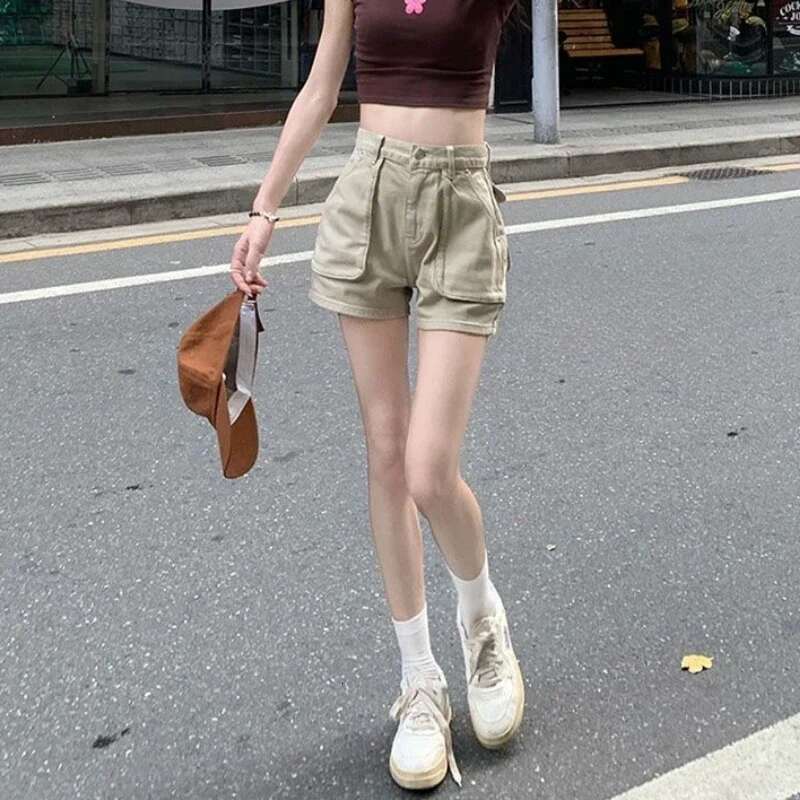 Casual Cargo Denim Shorts for Women High Waist Outfits Harajuku Fashion Clothing 2025 Comfy Y2k Wholesale Short Jean Pants Woman