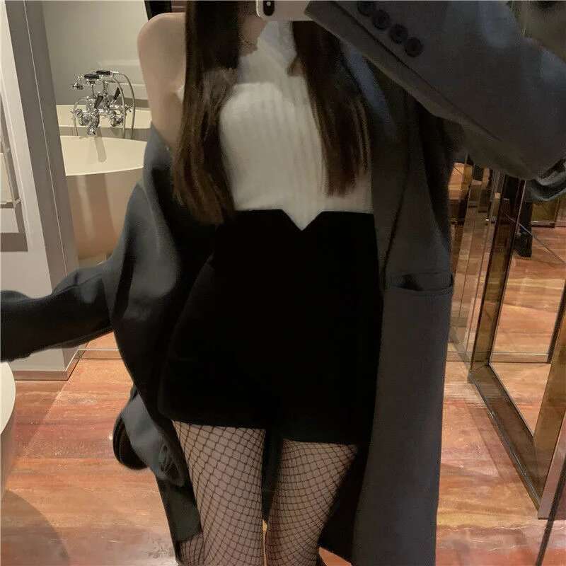 Mini Cute Womens Shorts Short Pants for Woman To Wear Skinny Sexy Knit Tight Kawaii Booty White Y2k Harajuku Outdoor Low Price