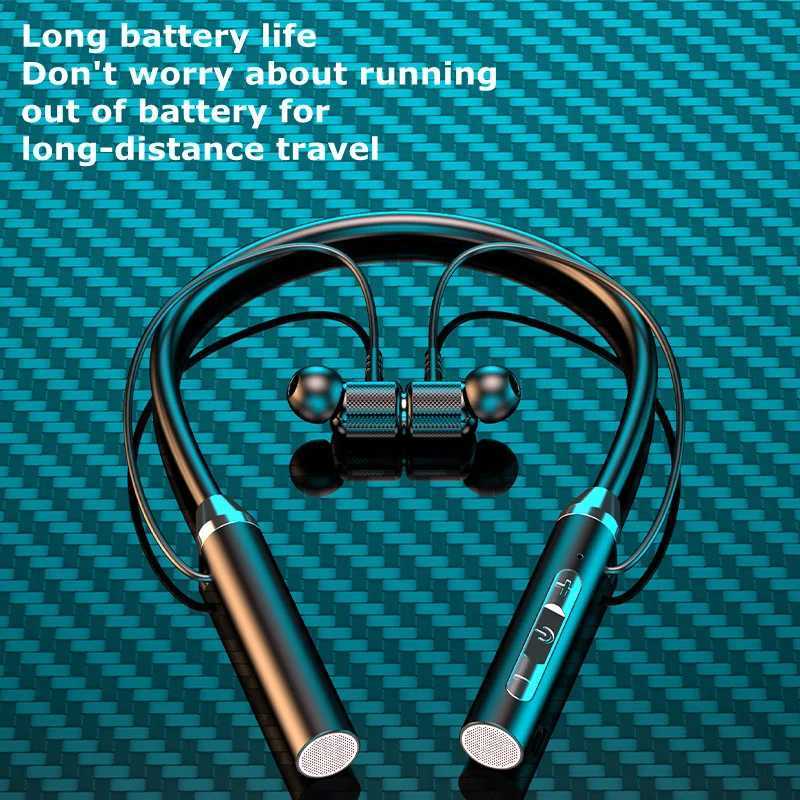 BT Earphones Wireless Headphones Magnetic HIFI Sport Neckband Neck-hanging TWS Earbuds Wireless BT Headset with Mic M250617