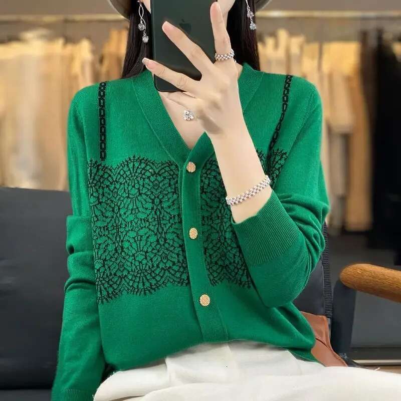 Outerwear Coat V Neck Cardigan for Women Spring Autumn Wear To Work Knitted Sweater Woman Korean Style Crochet Top Aesthetic Y2k