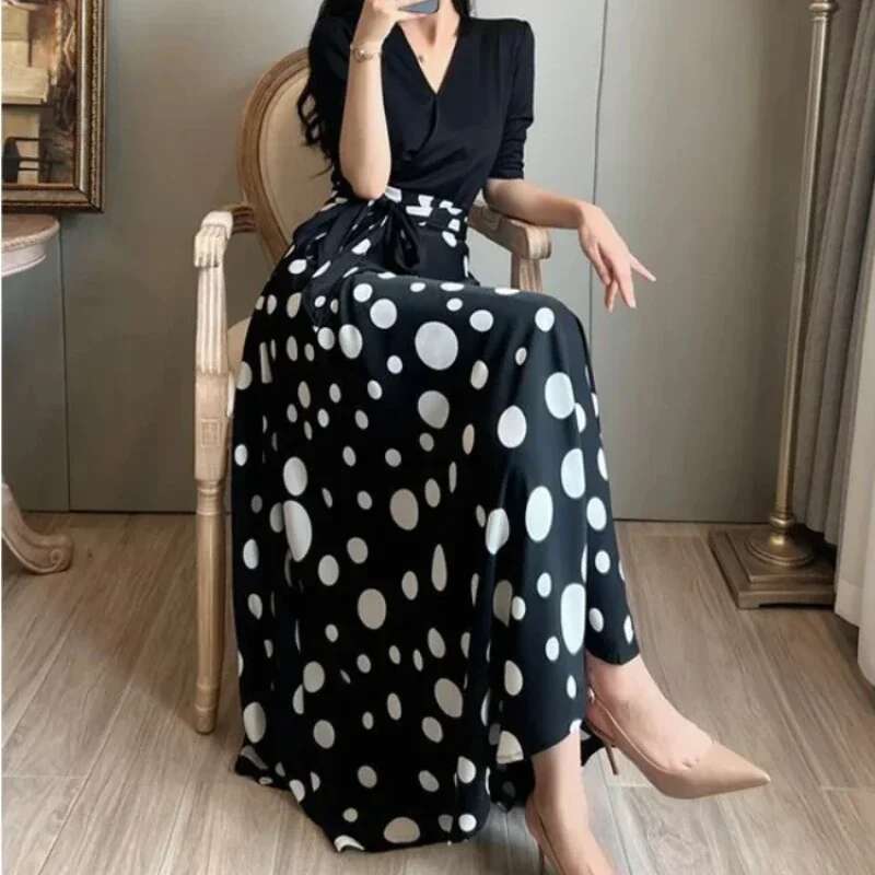Korean Style Female Dress High Quality A Line Womens Long Sleeve Dresses Casual Youth Luxury Trendy 2025 Fashion Y2k Vintage G