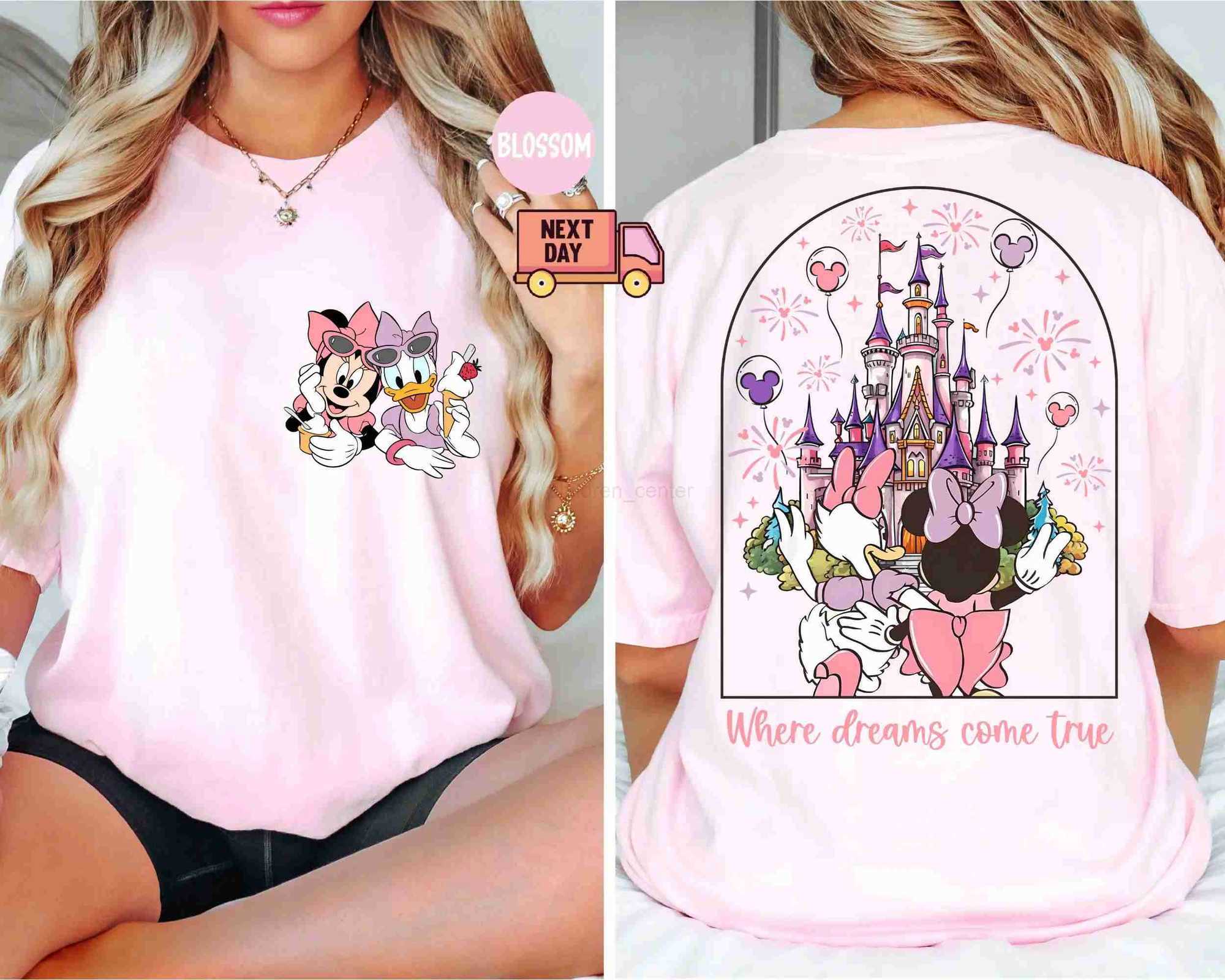 Disney 2025 Disney Minnie/Duck Summer Pure Cotton Short Sleeved Shirt For Womens Girlfriends Fashionable And Casual Versatile T-Shirt W250617