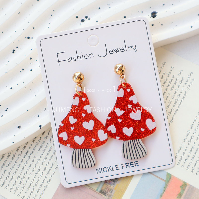 Women's Earrings 3PCS/LOT heart Acrylic Illusory Color Geometric Long Drop Earrings for Womens Trendy Jewelry