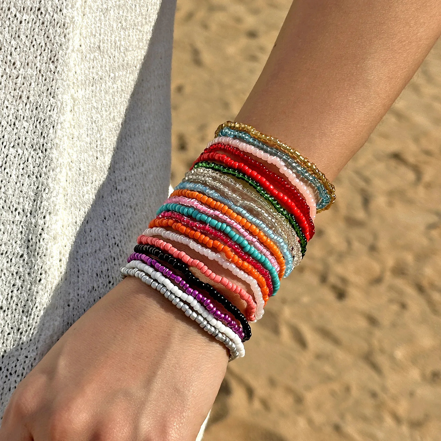 1620 Pcsset Bohemian Colorful Rice Beads Bracelets for Women Summer Beach Style Beaded Bracelet Girls Travel Holiday Jewelry 250616