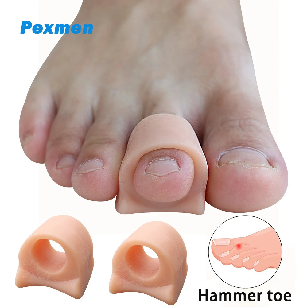 Pexmen 2/4Pcs Gel Soft Hammertoe Corrector Toe Splints Realign Bent Curled Claw Hammer Toes Toe Straighteners for Men and Women 250613