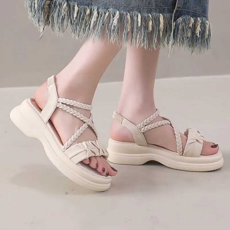 Ladies Shoes Roman Style Beach Platform Outdoor Womens Sandals 2025 Trending High Quality Footwear Summer Sale On The Best Shoe M250617