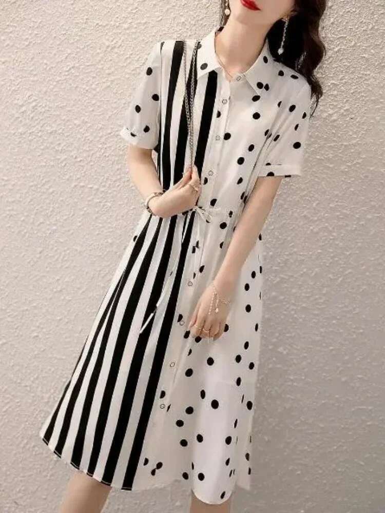 Clothing Midi Female Dresses 2025 Tshirts Chic and Elegant Pretty Bandage Shirt Womens Dress Promotion Cotton X Xxl One-piece G