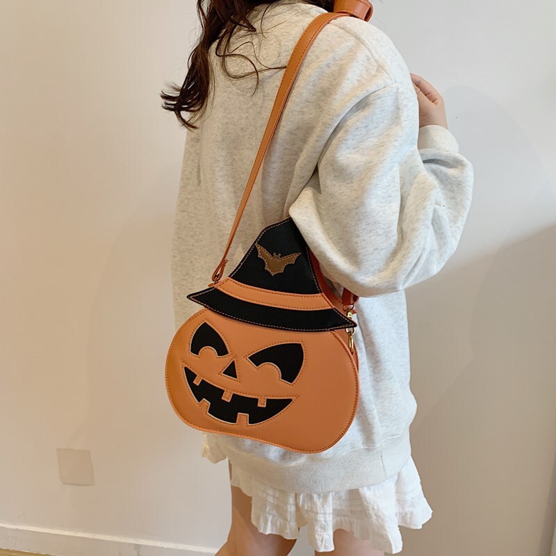 Free Shipping 2025 New Designer Bag Halloween Pumpkin Trendy Women's One Shoulder Handbag Fashion High Quality Shopping Bag