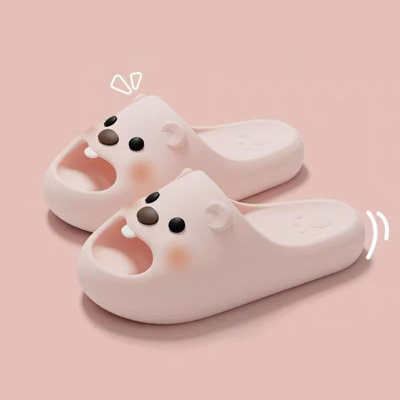 Cute Cartoon Bear Slippers for Women - Summer Beach Sandals with Anti-Slip Soft Soles