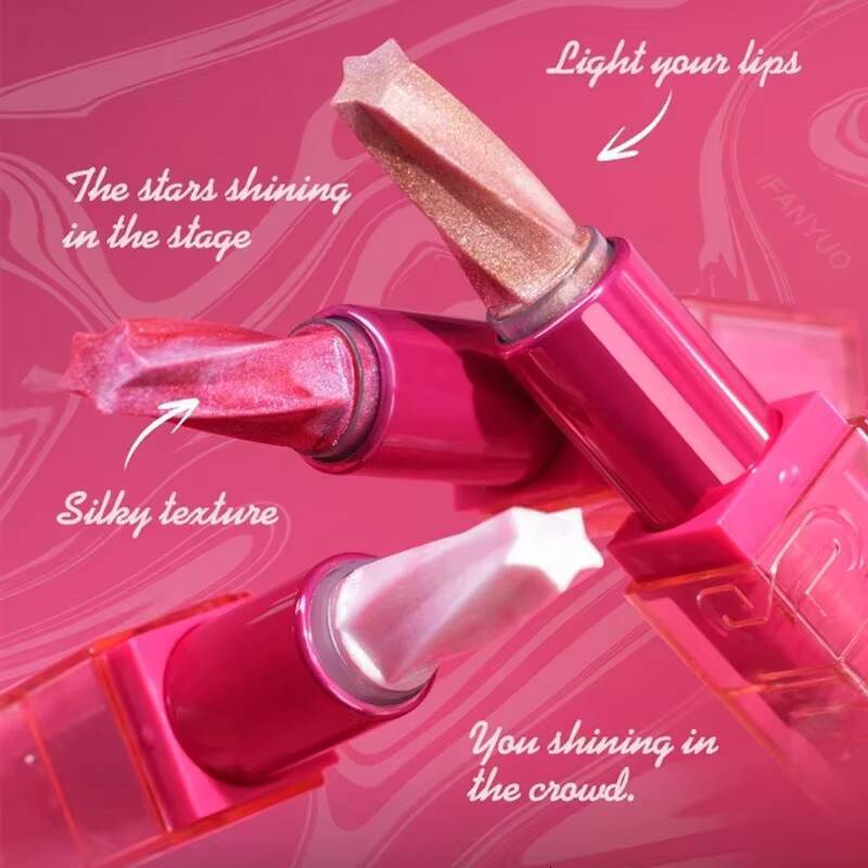 Pearlescent Glitter Lipstick Fine Shimmer Shiny Blam Waterproof Long Lasting Moisturizing Lip Tint Pink Sexy Lips Makeup happy