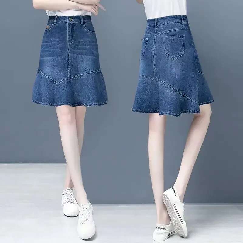 Blue High Waist Jeans Skirts for Women Zipper Cheap Summer 2025 Harajuku Korean Fashion Stylish Style New in Woman Denim Skirt