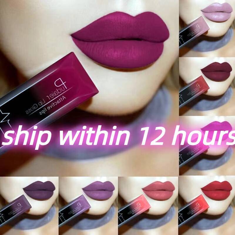 Pudaier Makeup Sexy Matte Long Lasting Lipgloss Liquid Lip Cream Waterproof And Non Stick Cup 21 Colors Lipstick happy