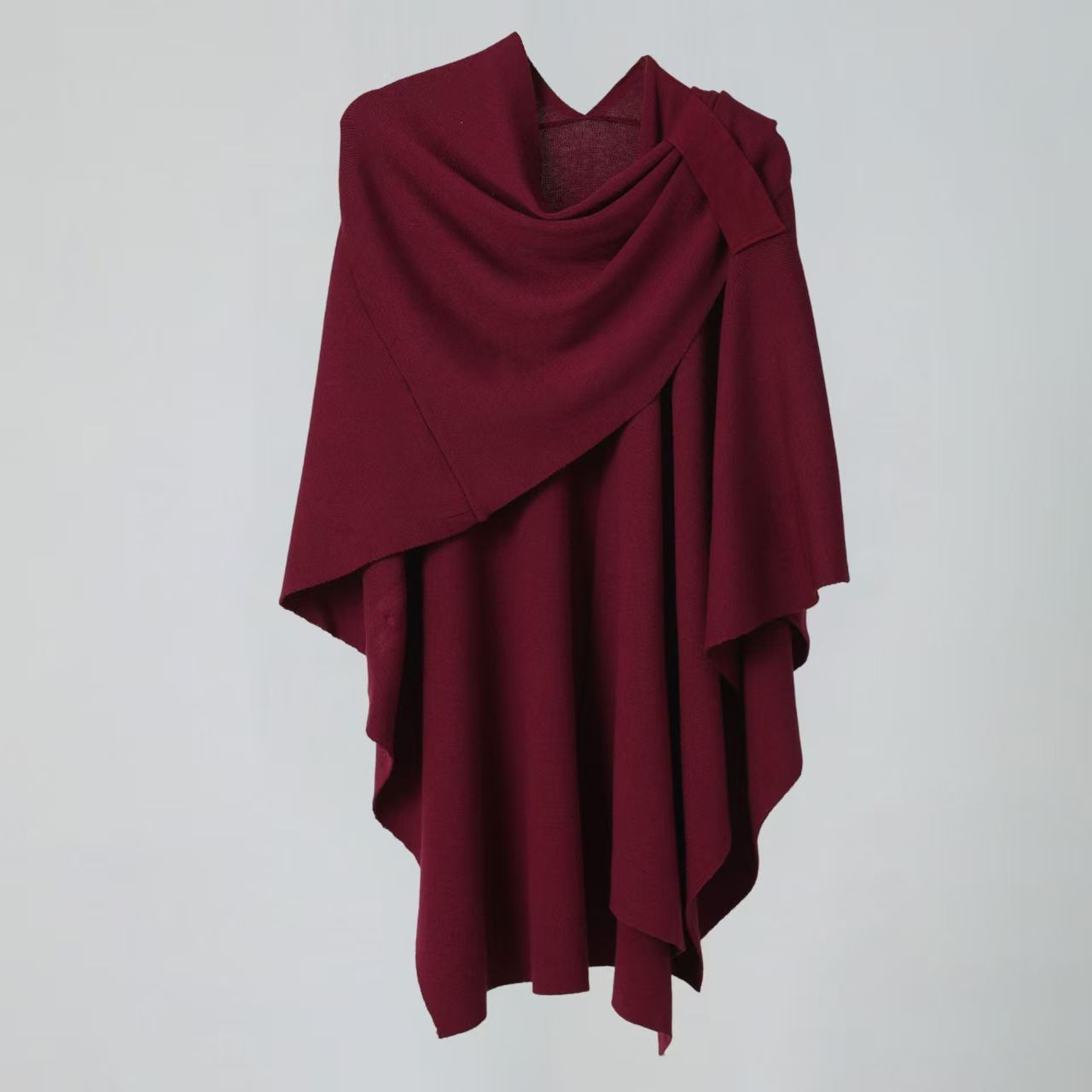 T995 European and American pure color simple side strap shawl knitted shoulder strap high-end fashion new style cloak warm large scarf