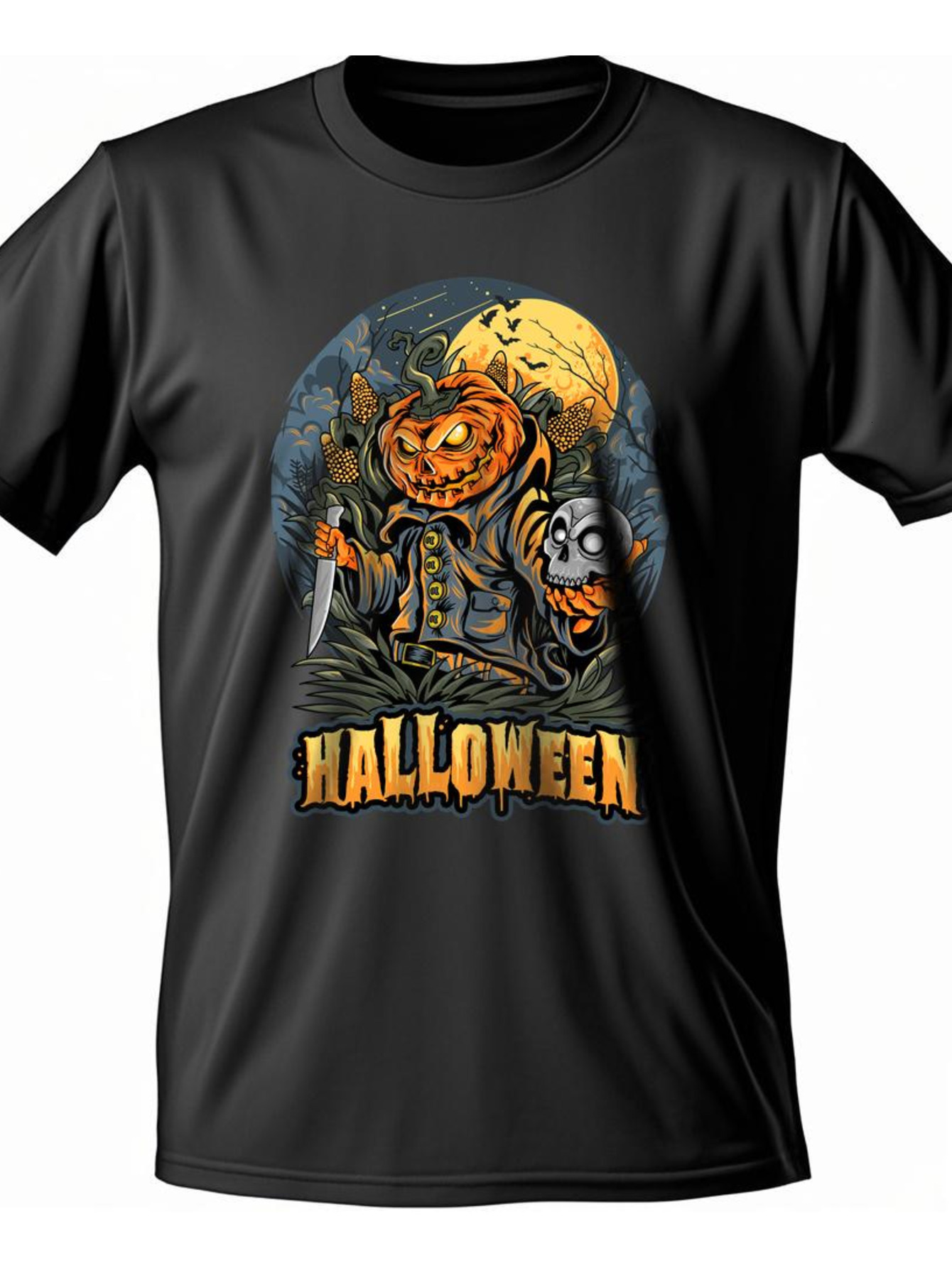 Dongdumaoyi S-3Xl Black Short Sleeve T Shirts Adult Round Collar Graphics Men 180G White Cotton Halloween 69c2