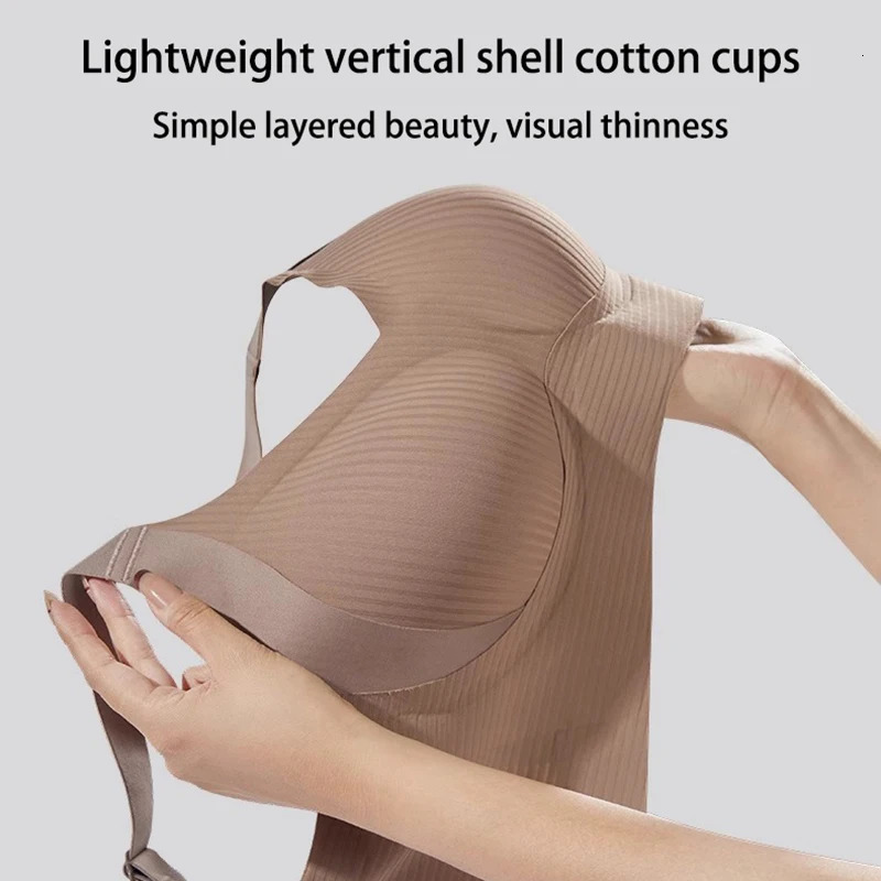 Plus Size Women Seamless Bras Sexy V Waist Brassiere Padded Wireless Soft Sleepwear Female Solid Breathable Underwear Lingerie 250617