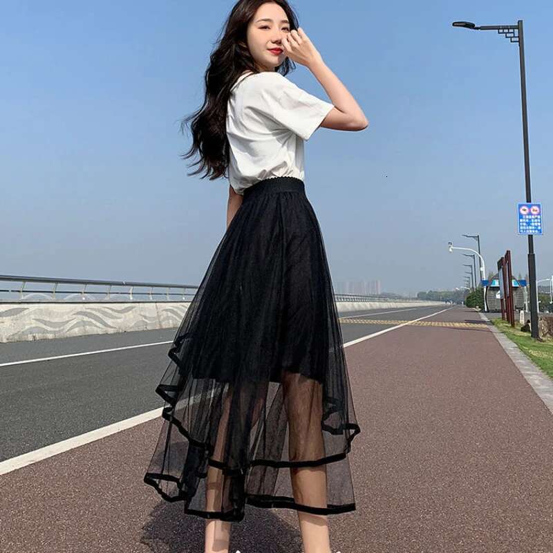 Ruffle Woman Skirt High Waist Patchwork Skirts For Women Stylish Luxury Elegant Casual Premium Offer Aesthetic Hot Summer 2025 V