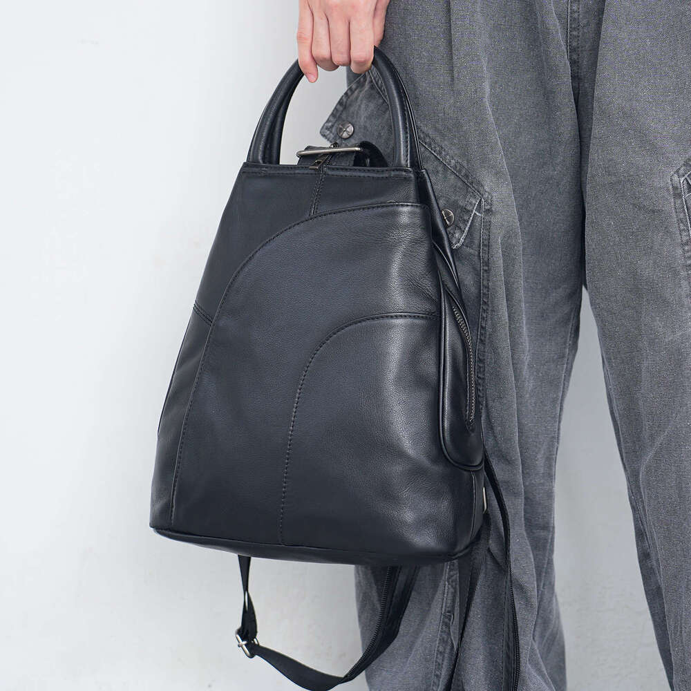 Top Layer Cowhide Women's Genuine Leather High-End Handbag Multifunctional Shoulder Bag Large Capacity Backpack Trendy Women