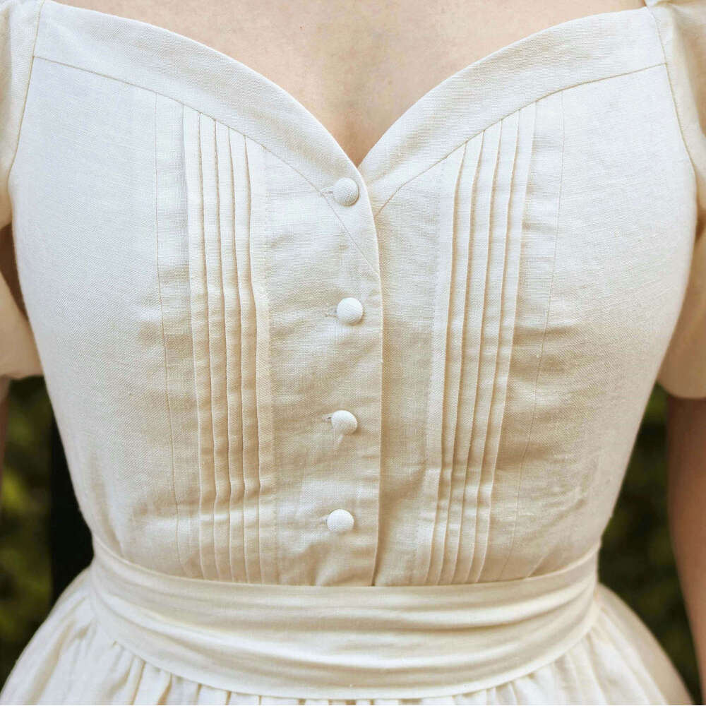 Dresses Buttock Vestido Womens Dresses Dress N588 Summer 2025 Solid Color Linen Off-shoulder Short Sleeve Dress Mid-length Waist-cinching French Style