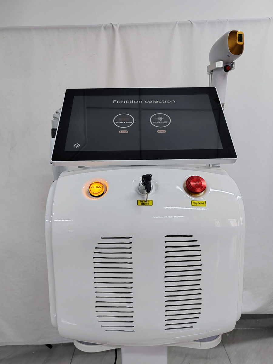 Portable 2 In 1 Diode Laser Hair Removal Machine Picosecond Laser Nd Yag Tattoo Removal Ice Titanium 808nm Hair Removal