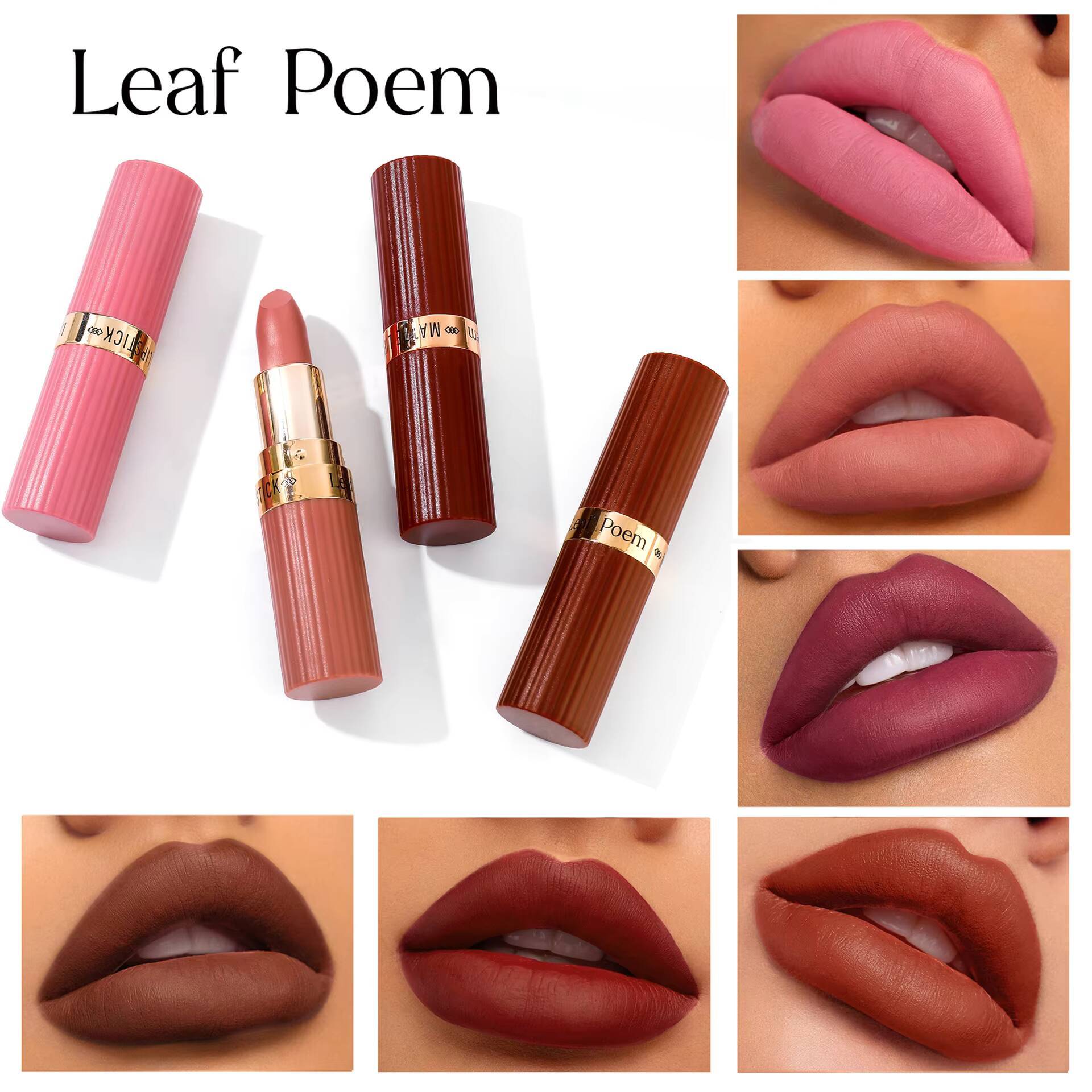 of 6 Lipstick Set Liquid Gloss Gift Box Finish Lip Gloss, Resistant to Fading Makeup Matte lipstick happy