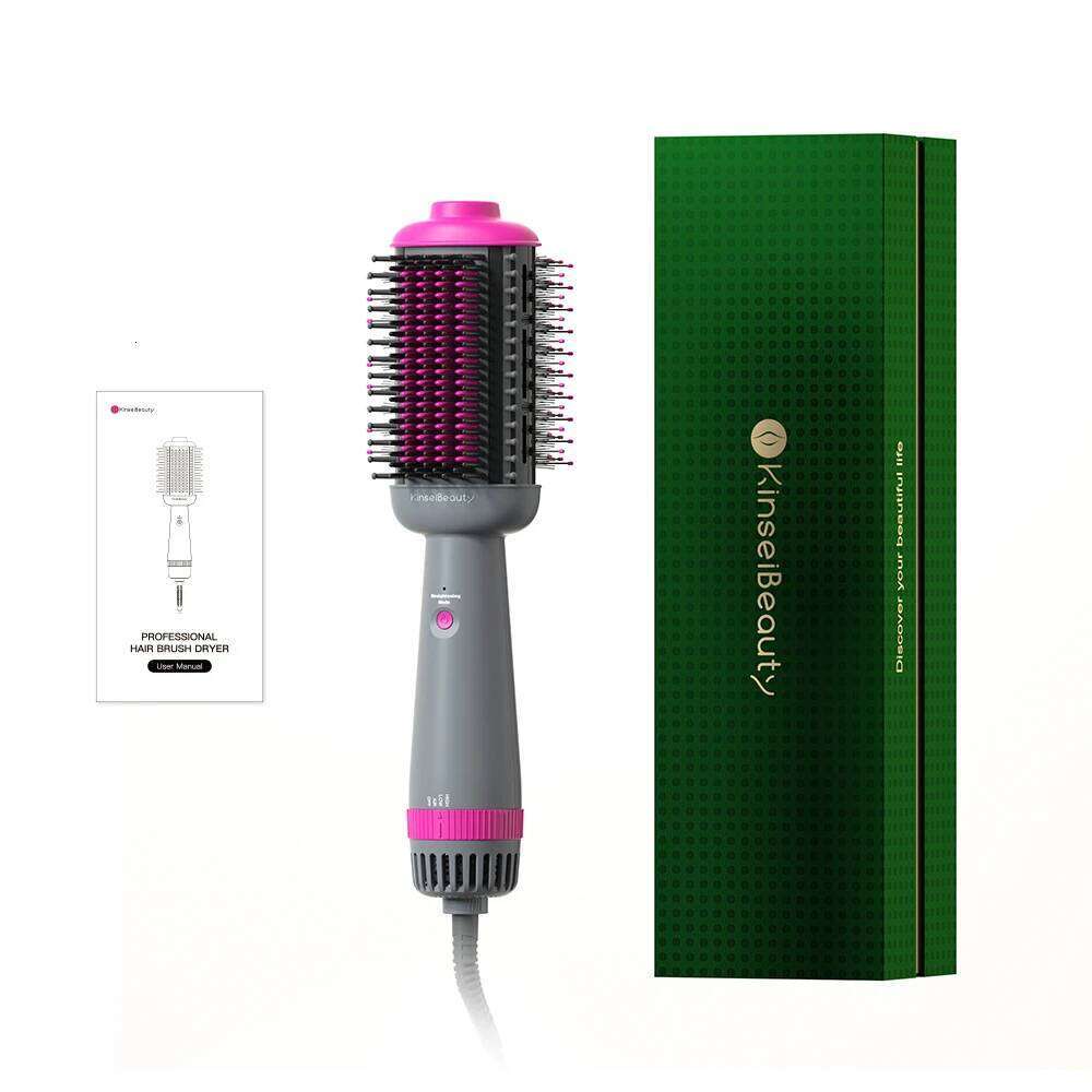 Kinseibeauty Dryer and Straightening 2IN1 Ion Straightener Hair Electric Hot Air Brush Anti-ironing Blower