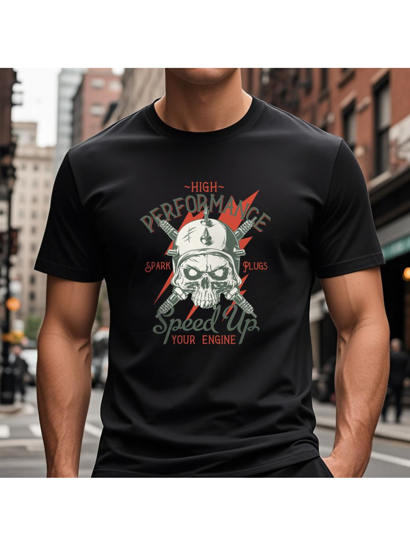 Dongdumaoyi T Shirts 180G Black Men Adult Cotton S-3Xl White Round Collar Short Sleeve Skull d35f