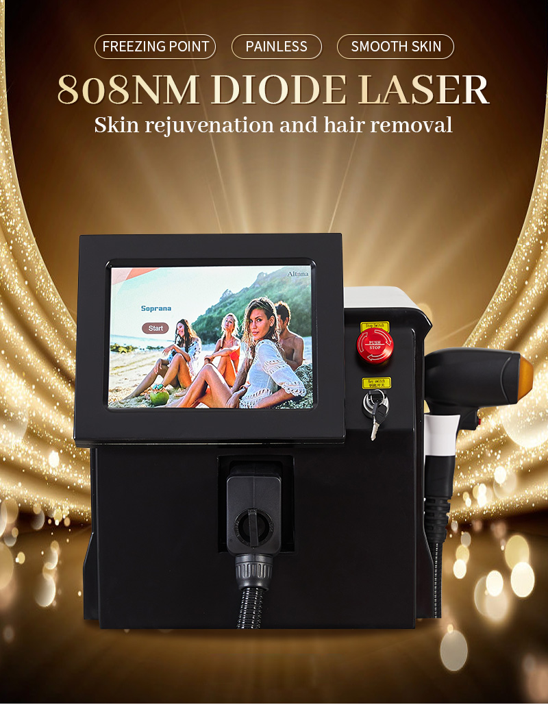 808nm Diode Laser Hair Removal Machine 3 wavelength 755nm 808nm 1064nm Alexandrit Permanent Removal Cooling Head Painless Laser Epilator Salon CE