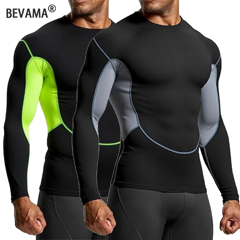 Mens Running T Shirt Quick Dry Shirt Yoga Training Compression Sports Tops Long Sleeve Solid Running Sweatshirt T-Shirts 250616