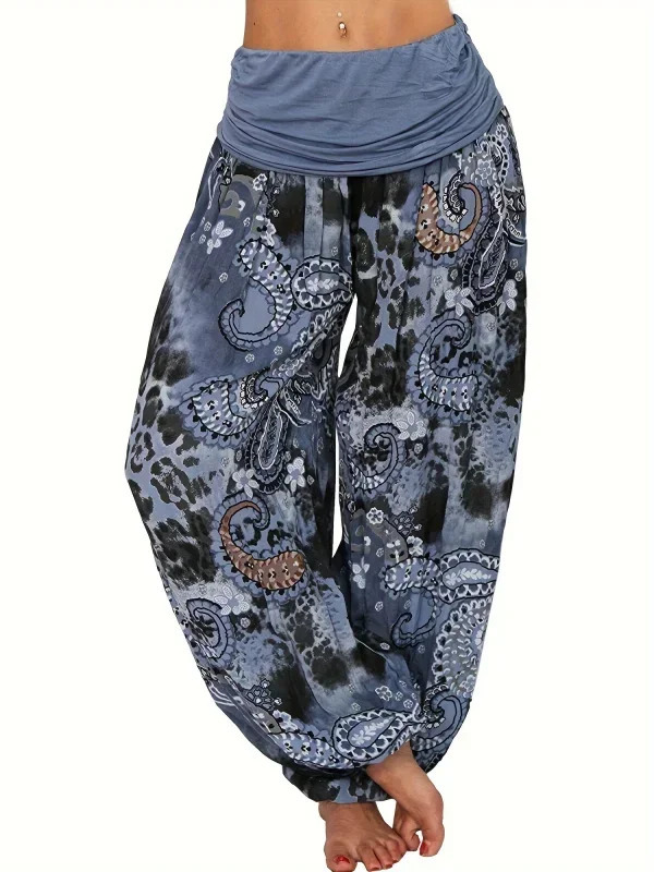 Plus Size 1XL8XL Woman's Fashion Multicolor Digital Printed Harem Pants Trousers Ladies Long Leg Wide Leg Pants 250609