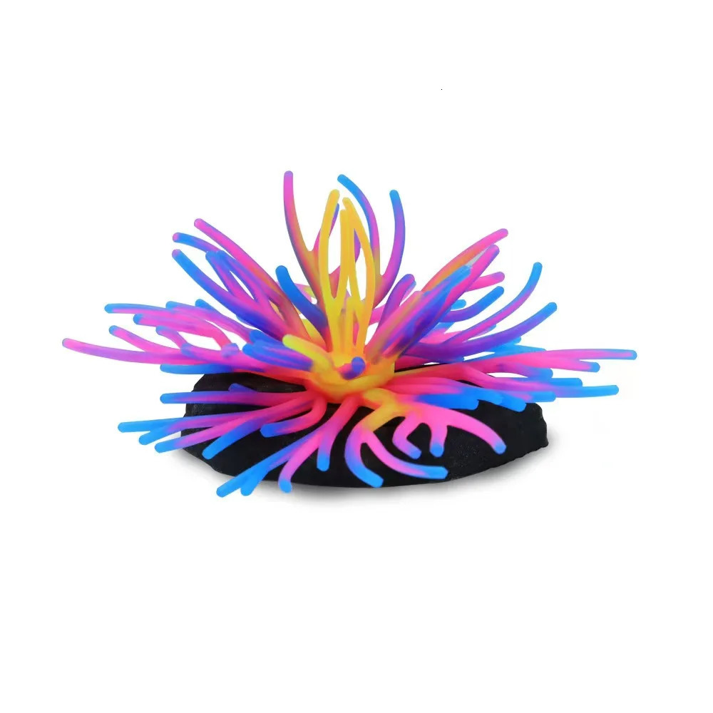 Aquarium Scenery Sea Water Tank Fish Tank Decoration Silicone Simulation Sea Anemone Green blue pink 250613