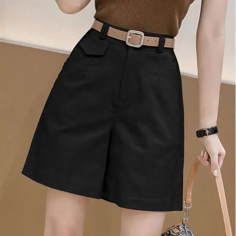 Female Short Pants Wide Korean Style Womens Shorts Jorts To Wear Cheap Stretchy Elegant Youthful Trend 2025 Outfits Elasticty