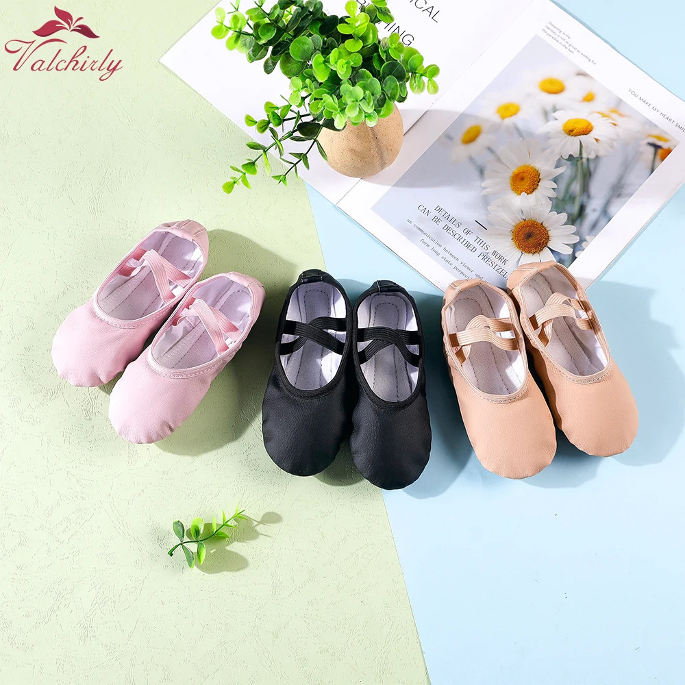 PU Leather Pointe Shoes Full Sole Dance Slippers Children Ballerina Practice Ballet Dancing Training Use 3 Colors 250613