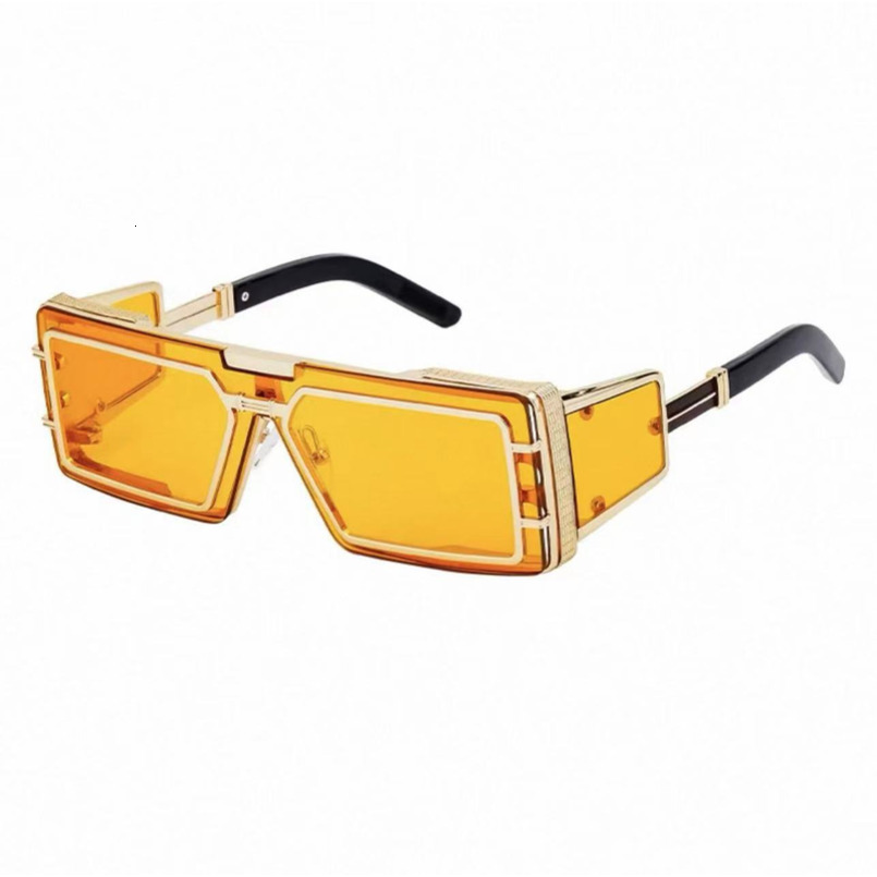 25 New High-End Full Metal Inlaid Frame Cyberpunk Square Fashion Trendy Sunglasses For Men And Women