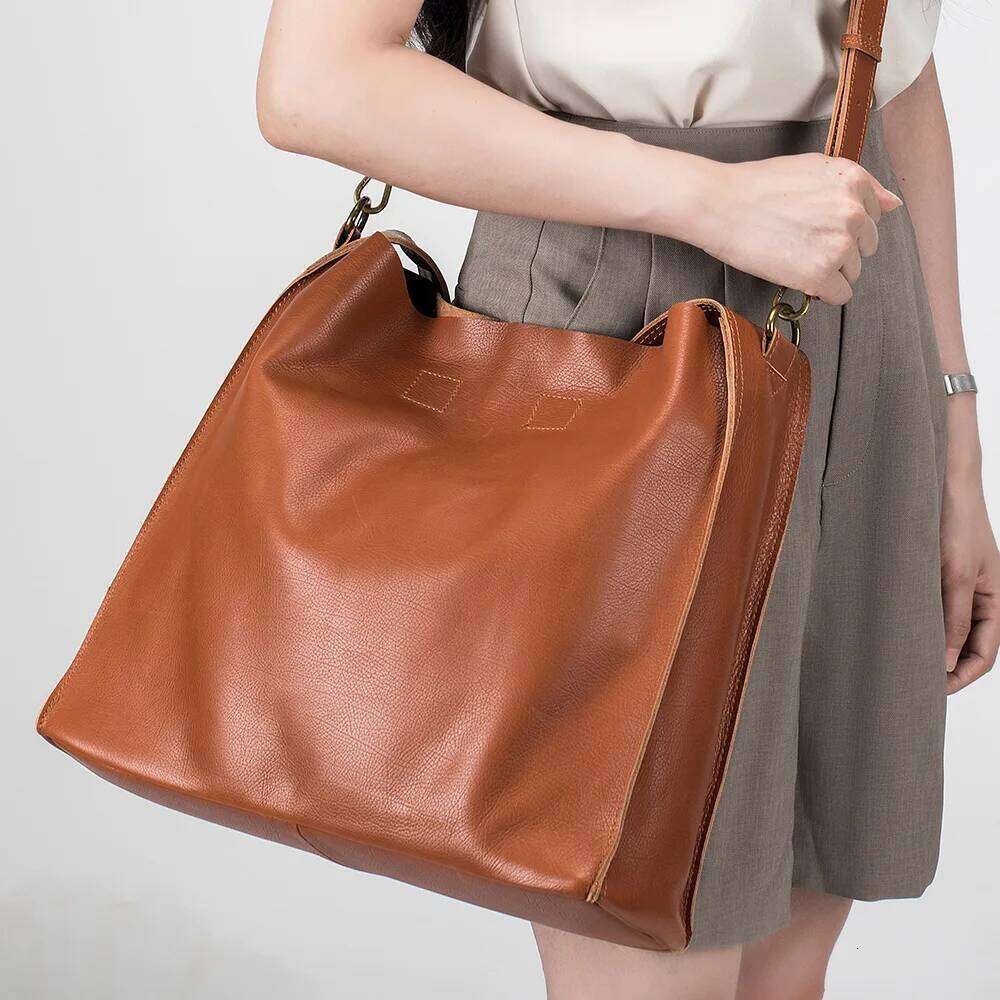 Fashion Women's Genuine Leather Large Capacity Tote Shoulder Crossbody Bags Ladies Business Office Working Commuter Bag