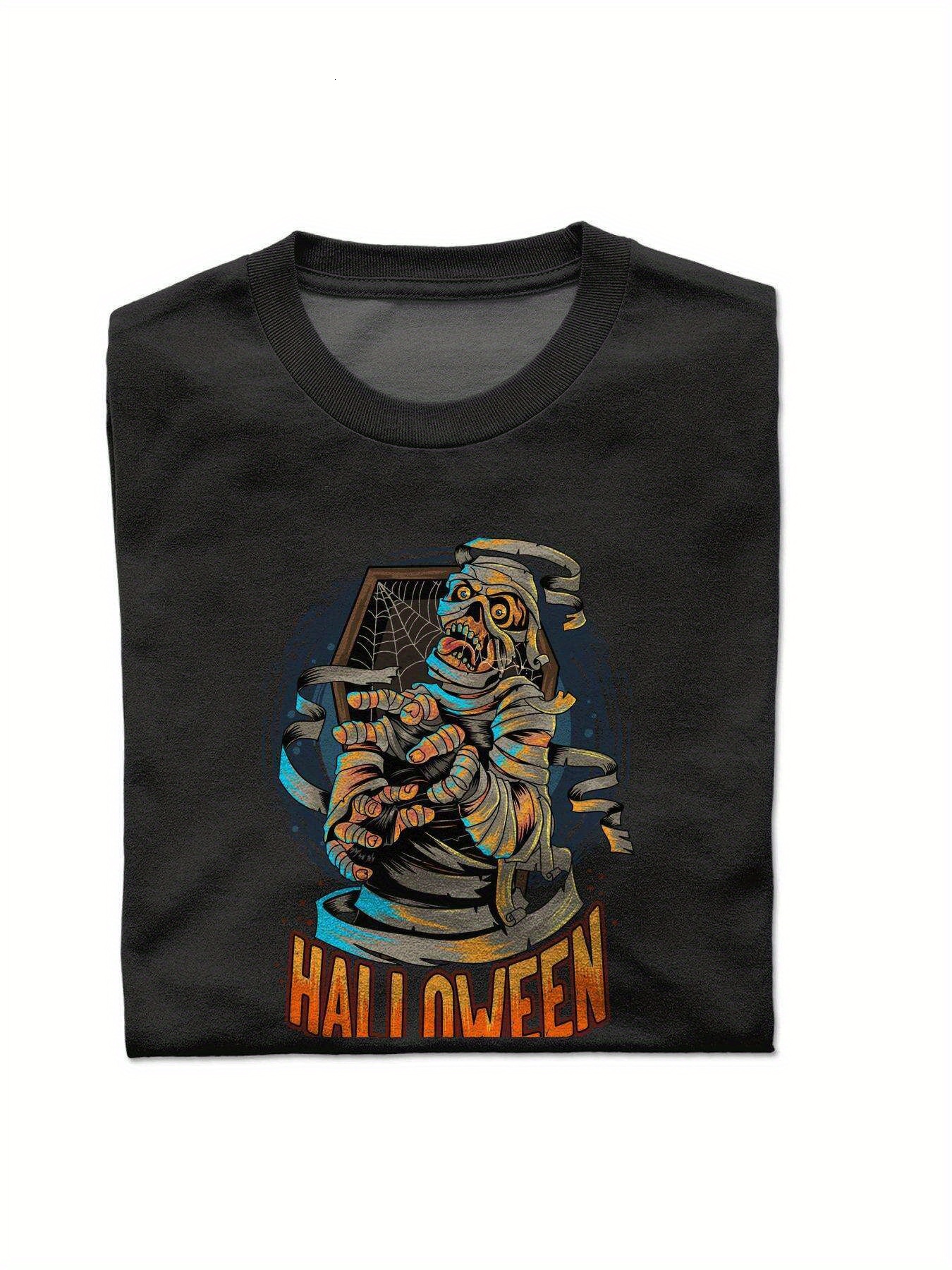 Dongdumaoyi White Cotton Text Round Collar Men S-3Xl Adult Short Sleeve 180G T Shirts Graphics Black Halloween ad2b