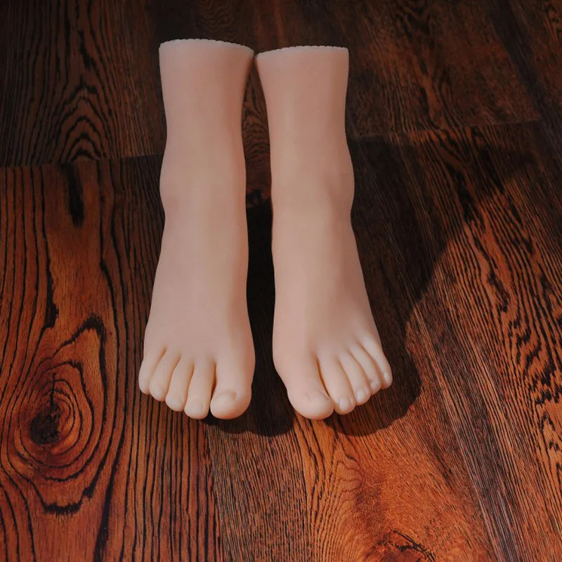 Silicone Feet Model Simulation Female Nail Art Practice Real Mannequin Foot Fetish Manicure Pograph Shoes Sock Display 3811 250611