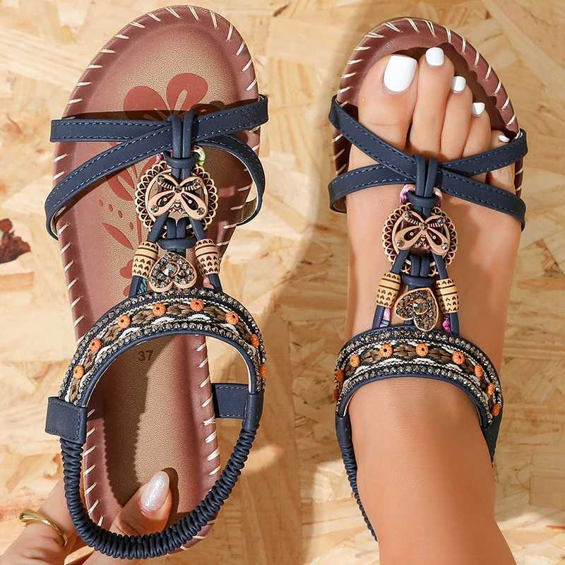 Womens Sandals Wedges Heels Sandals Summer 2025 New Shoes Woman Footwear Bohemia Style Beach Summer Shoes Sandalias De Mujer Z250617