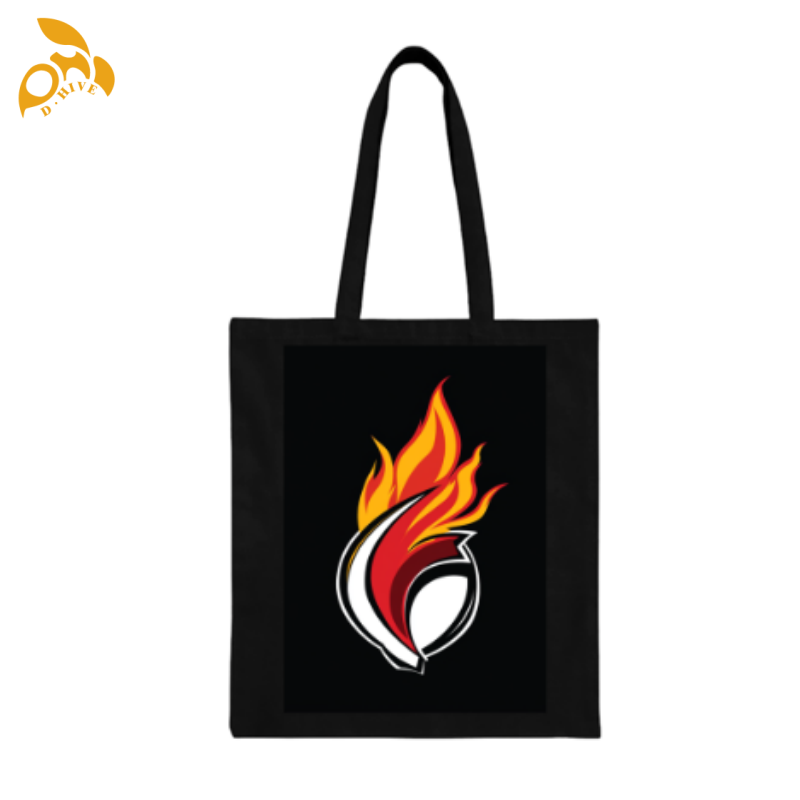 Free shipping TOP super trendy designers customize lightweight and high-quality black full-print canvas tote DIY bags from US