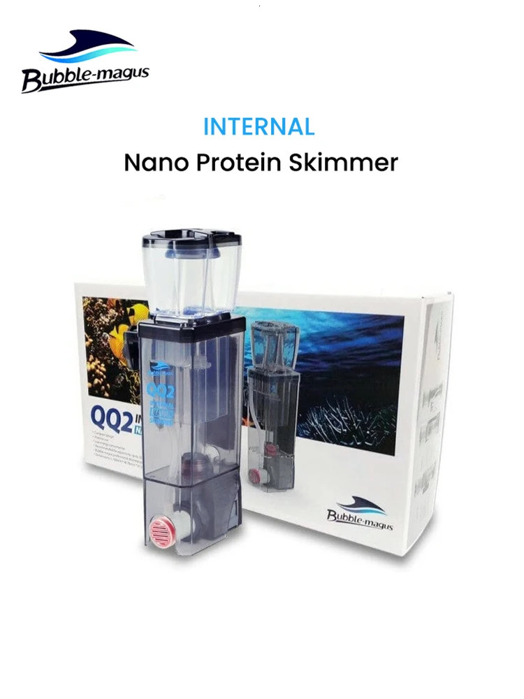 Bubble Magus BM QQ2 Internal Hang On Nano Protein Skimmer for Small Saltwater Aquarium Fish Tank Up to 25 Gallons 250613