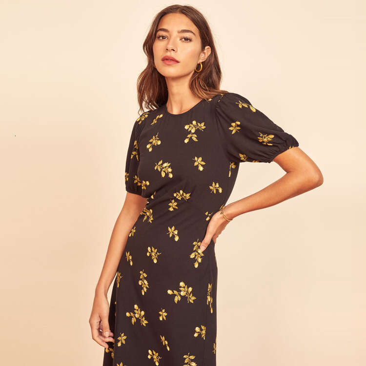 Women Designer Clothing Women Dresses Goth Festival 287 # Ref Rayon Dress 2025 Summer New French Style Womens Fashion