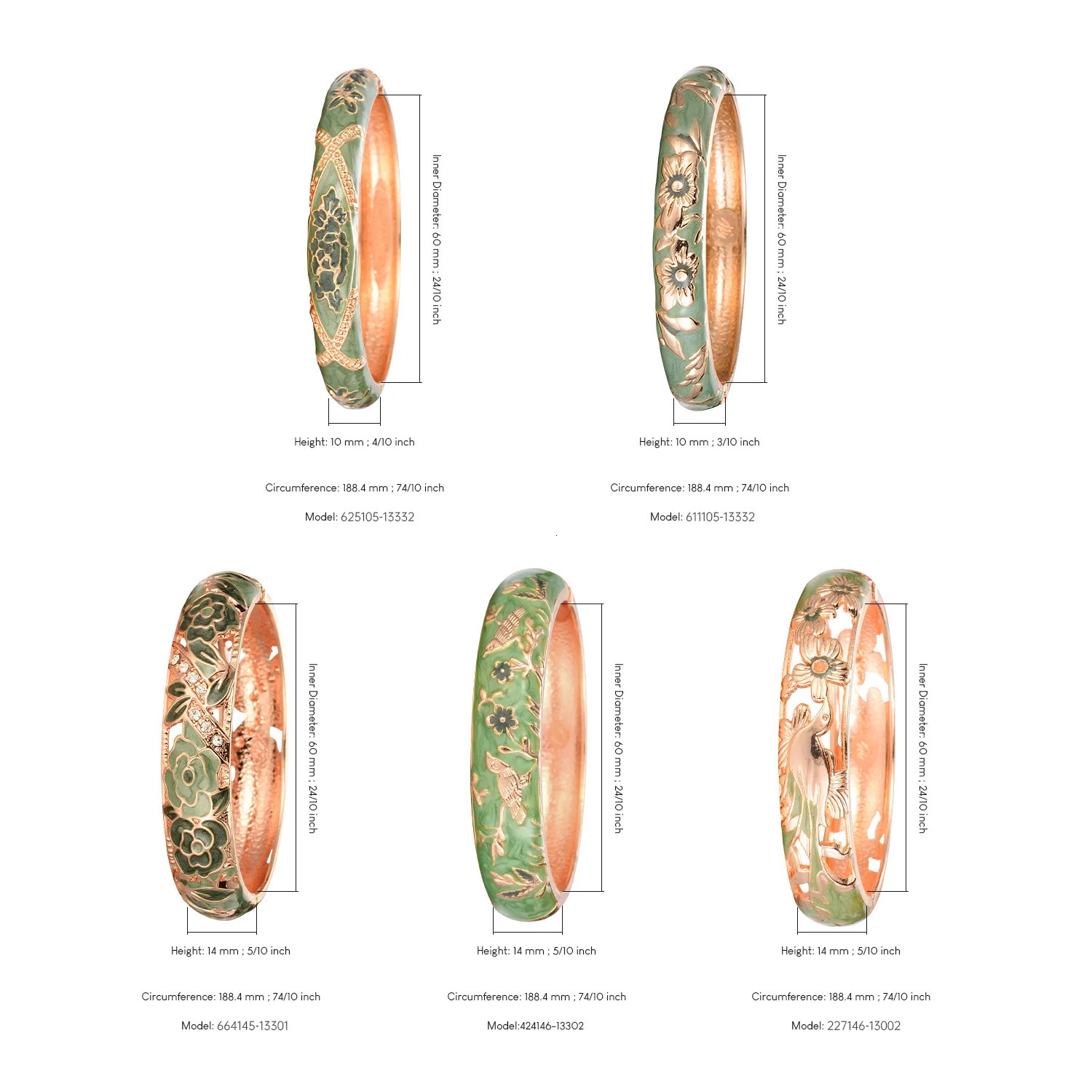 Cloisonne Bracelet For Women Floral Viking Bangle On Hand Enamel Womens Bracelets Green Hawaiian India African Jewelry Alloy 250616