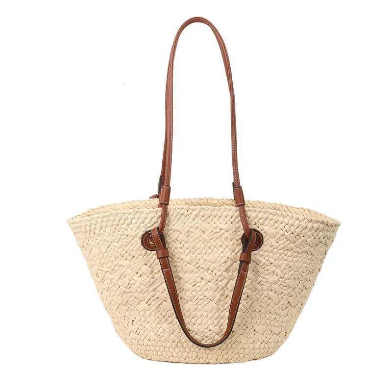 Fashion New Women's Woven Summer Beach Large Capacity Bucket Shoulder Bag