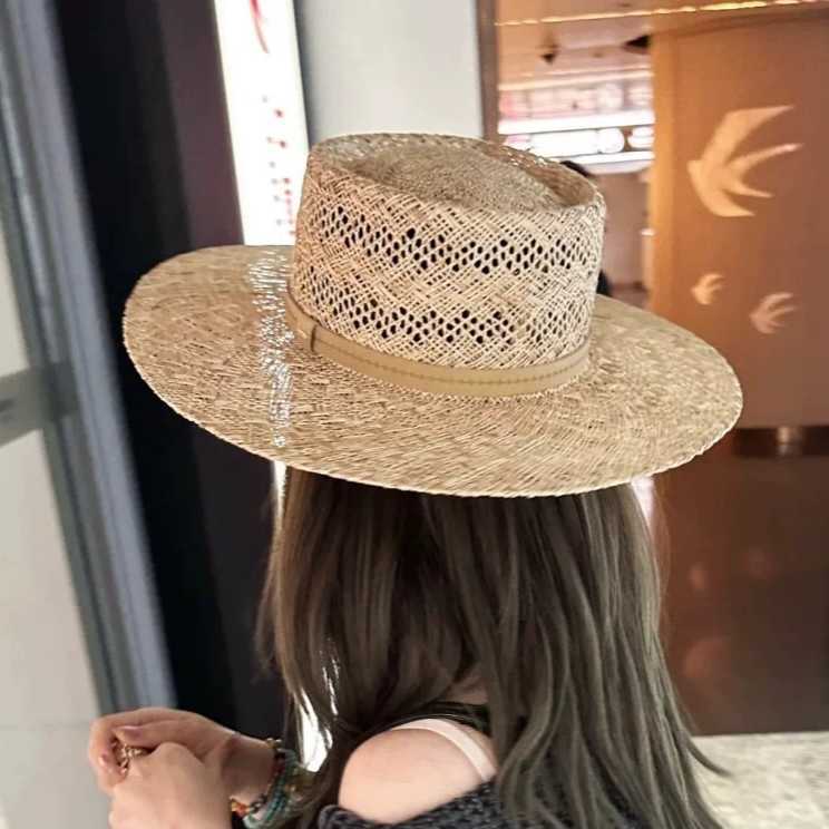 Spring Summer New Men Women Outdoor Travel Sun Protection Handwoven Straw Jazz Hat Sunshade 250615