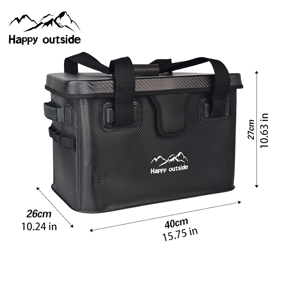 28L Foldable Storage Backpack, Convertible Picnic Table Bag, Tactical Gear Organizer, EVA Waterproof Duffle Bag, Collapsible Camp Desk Pack (Black)