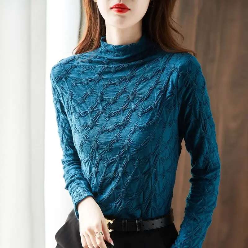 Top Female Fashion Womens Long Sleeve T-shirt Polyester Autumn Winter 90s Vintage Basic Japanese Trending Clothing Elegant Y2k