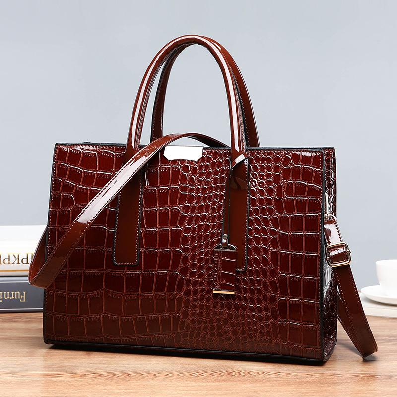 Free Shipping 2025 New Designer Bag Trendy High-end Crocodile Pattern Women's Handbag Fashionable High-quality Shopping Bag