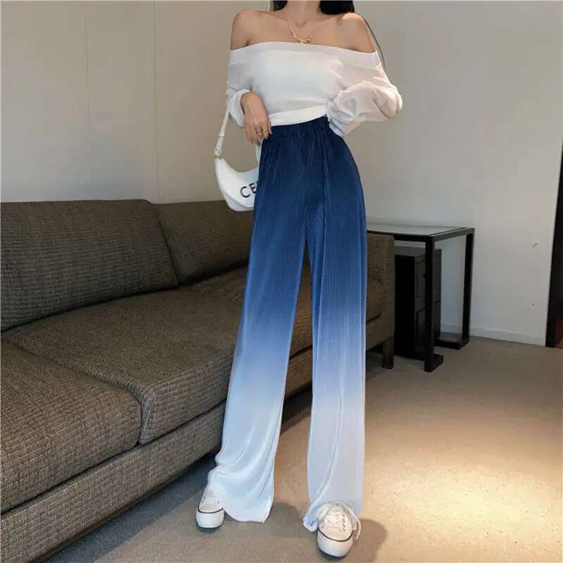 Clothing Elastic Waist Womens Pants Loose Baggy Trousers for Women Long High Wide Leg 90s Original Trends 2025 G Korean Fashion
