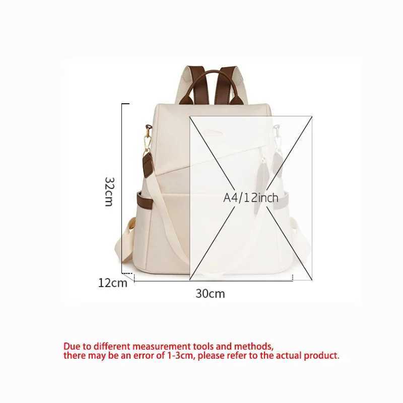 Fashion Womens Nylon Anti-theft Backpack Tassel Decorative Casual Travel Female Shoulder Bag Large Capacity Student School Pack Z250617
