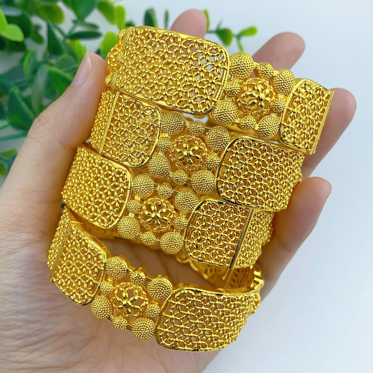 ANIID African Charm 24k Gold Plated Bangles For Women Arabic Bridal Dubai Indian Bracelet Nigerian Wedding Jewelry Party 250616
